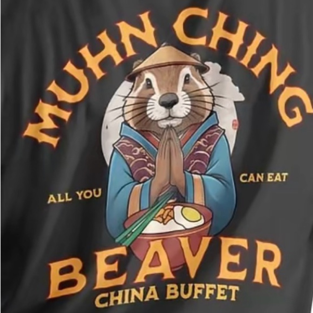 Muhn Ching Beaver Men's Black Crewneck Sweater